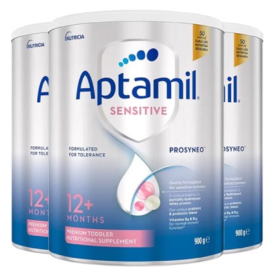 【澳洲直邮】Aptamil爱他美 Pro Syneo 防湿疹抗过敏适度水解奶粉 900g（12+） 新包装 3桶
